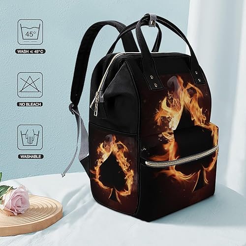 Miniatura 6 de Spades Card in Fire Mochila impermeable para mamá, bolsa de pañales de gran capacidad, bolsa de viaje multifunción