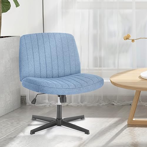 Silla de oficina entrecruzada, silla de escritorio sin reposabrazos, sin ruedas, silla giratoria de altura ajustable para tocador con respaldo