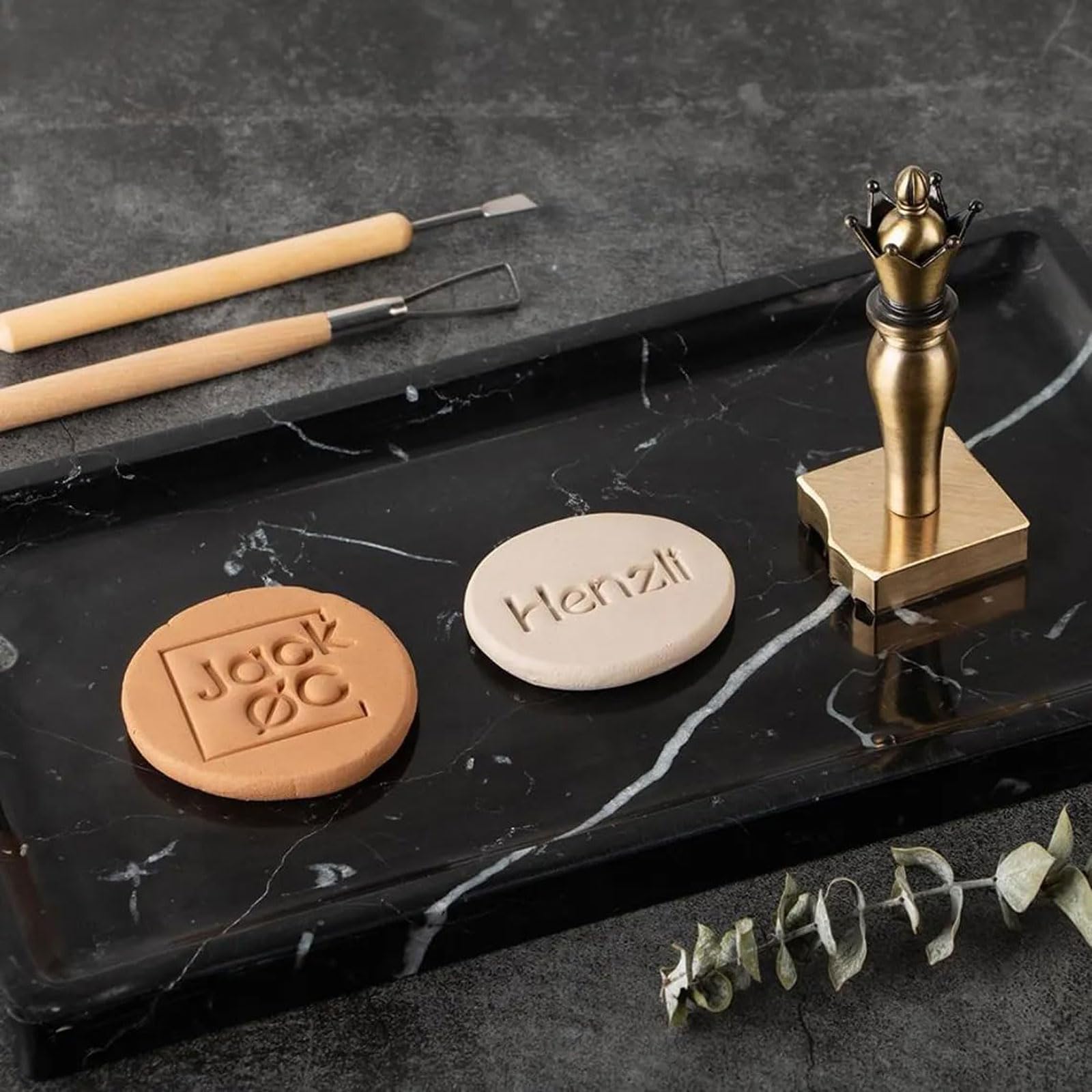 Timbro in argilla con logo personalizzato Timbro in ceramica personalizzato Timbro con firma Timbri in argilla iniziali personalizzati Strumenti in argilla per ceramica Kit timbro fai da te