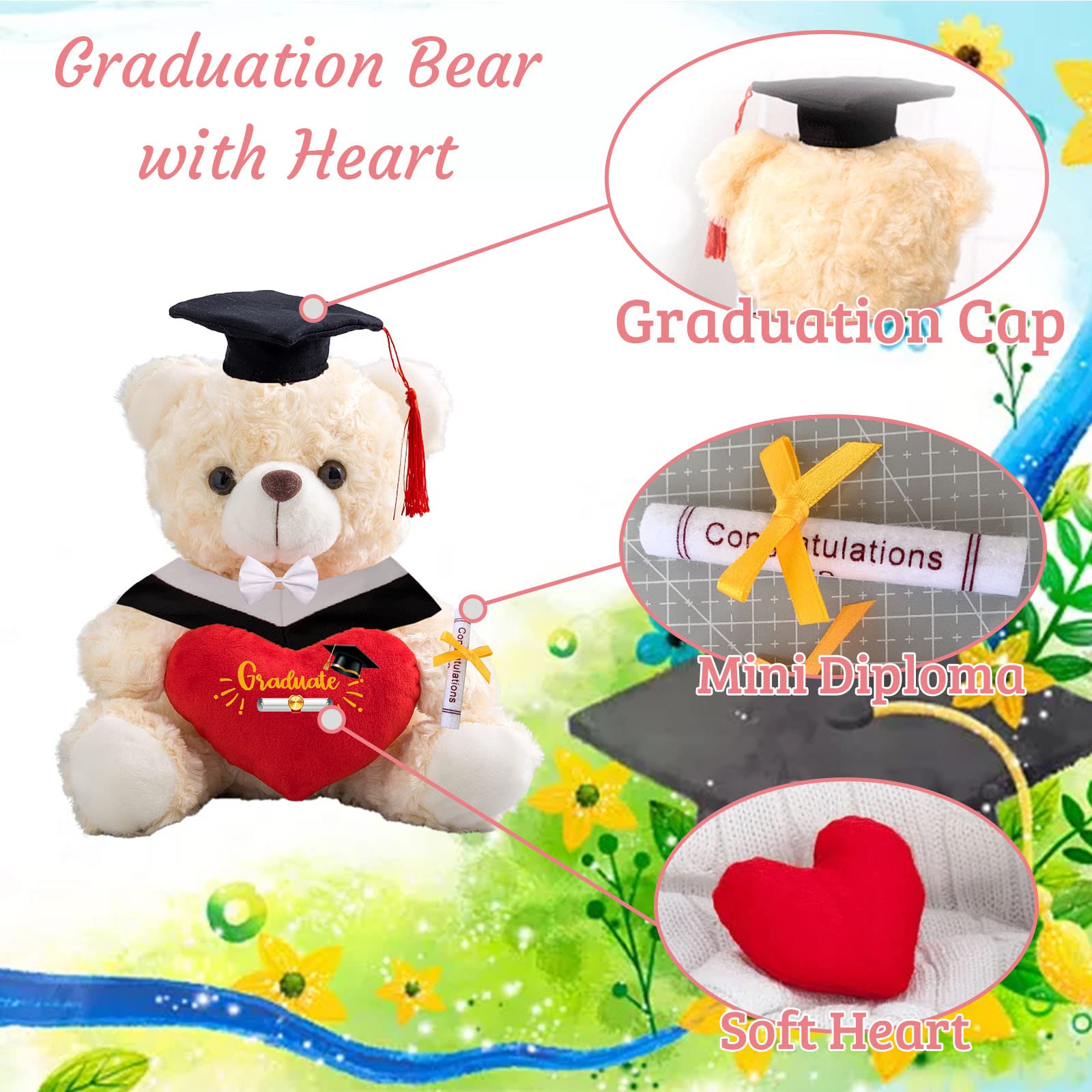 Personalized Graduation Teddy Bear 2025 – 10" Plush With Custom Text, Cap & Gown – Graduation Gift For Him Or Her - View #13