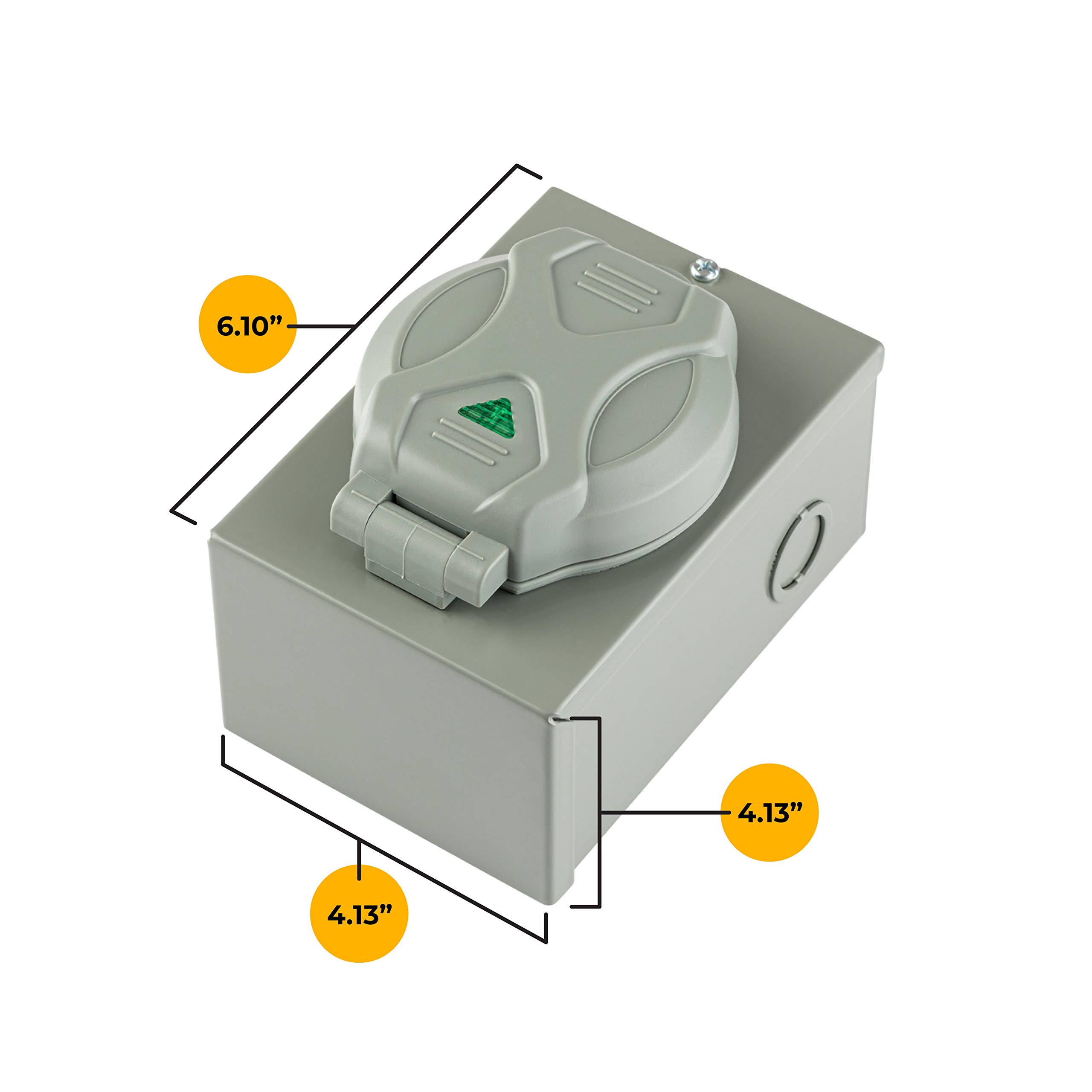 Halotronics Caja de entrada para generador de energía de 4 clavijas para interiores y exteriores, 30 amperios, L14-30, 125 V/250 V, diseño de garra iluminada, modelo 2021