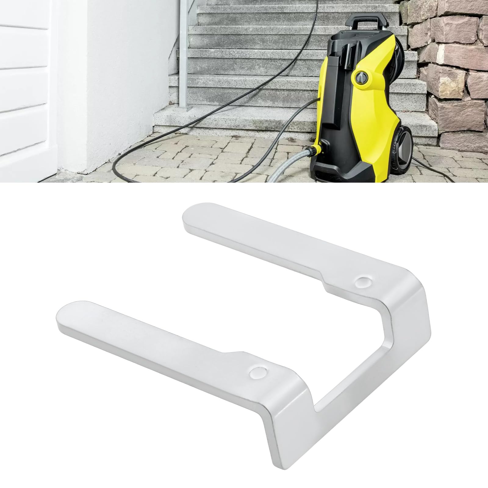 eMagTech 2pcs Pressure Jet Washer Metal Fork Clamp 9.039-148.0 Compatible with Karcher K1 K2 K3 K4 K5, Silver - Image 2