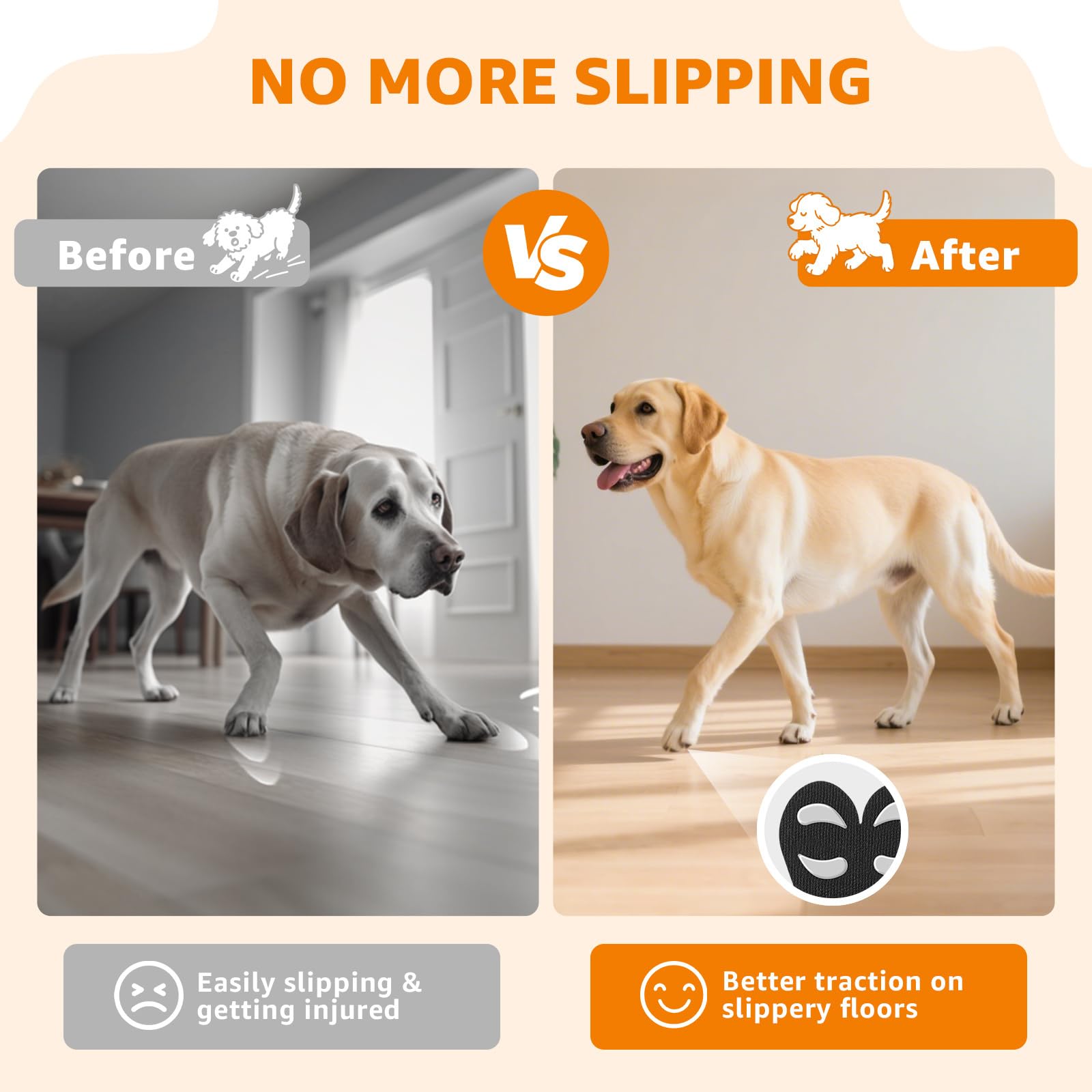 Almohadillas protectoras de patas de perro para perros mayores, almohadillas antideslizantes para dedos de perro con fuerte tracción para suelos de madera dura y suelos resbaladizos, zapatos de perro,