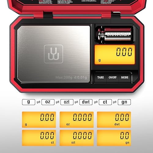 Miniatura 2 de Báscula digital de bolsillo para viajes de 200g/0.01g, báscula digital de gramos, mini báscula de alimentos con peso de calibración de 50g