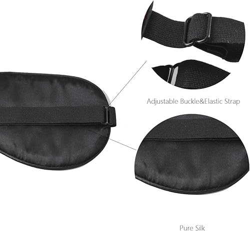 Miniatura 5 de Antifaz para dormir de seda 100% natural para niños, bonita máscara de dormir de noche con correa elástica ajustable para recién nacidos (azul bebé,