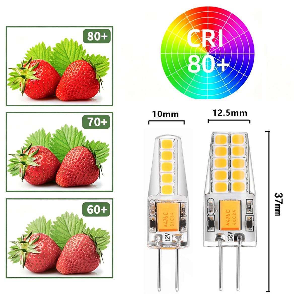 G4 LED Corn Lamp AC/DC12V-24V Mini Sorgente Luminosa Dimable 2835 (3w-10pcs/Bianco caldo 2700K)