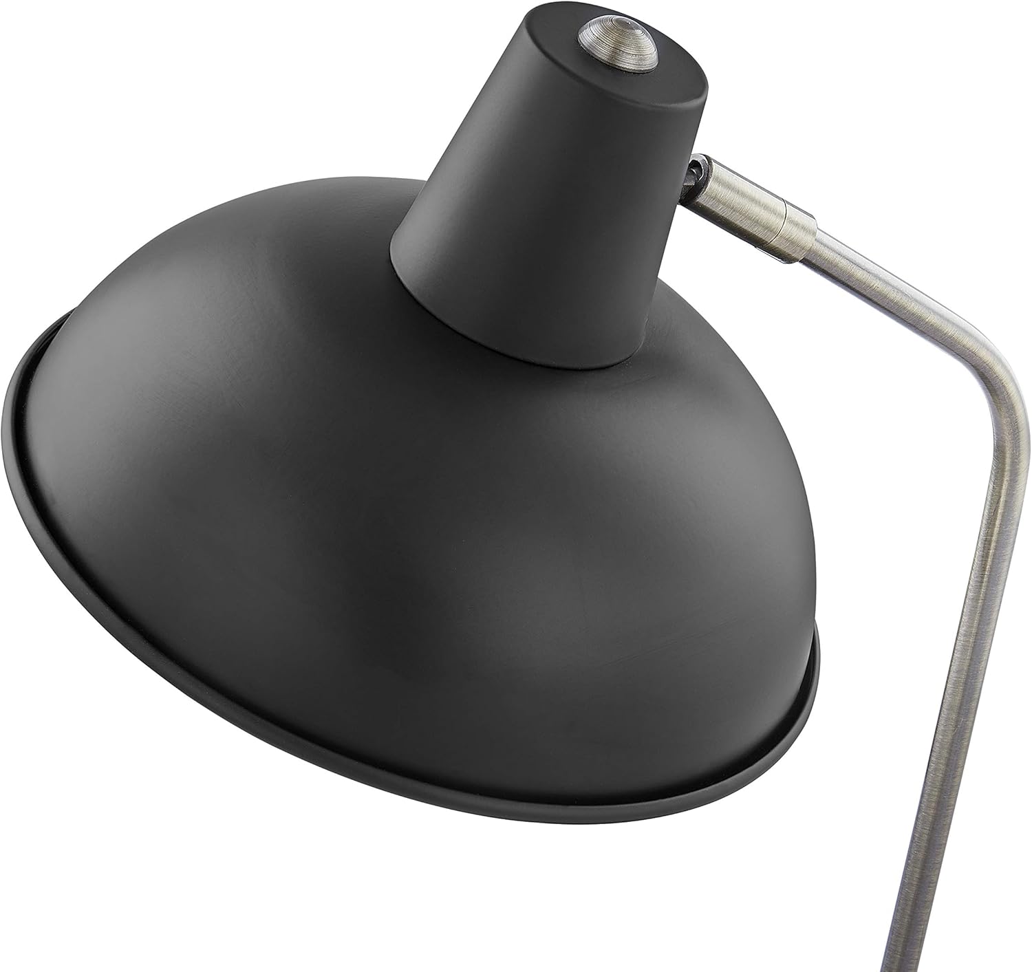 Light Society Black Retro Hylight Desk Lamp with Antique Brass Details, Mid Century Modern Vintage Style