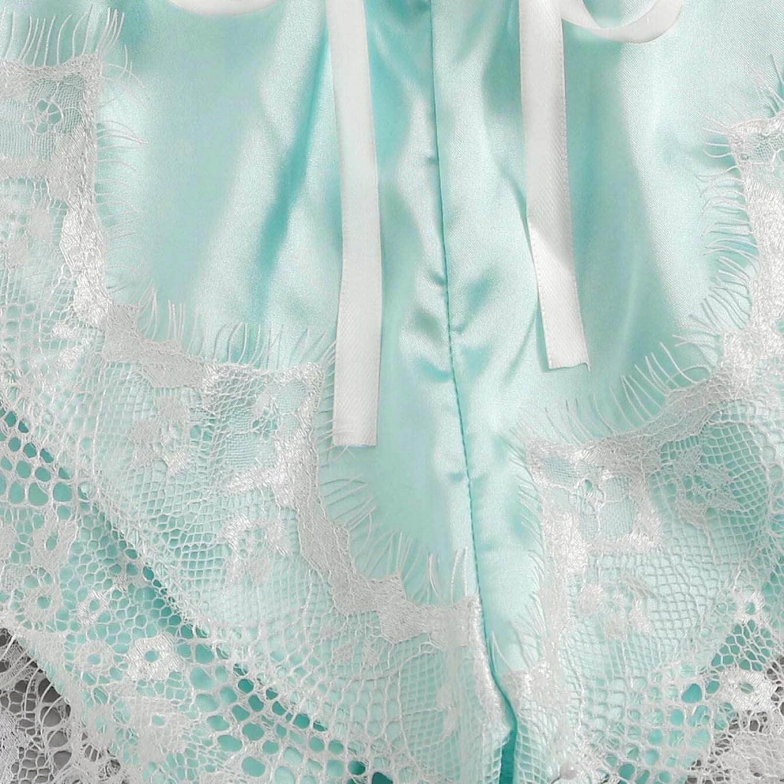 RWRAPS Lingerie Sexy per Donna Taglie Forti Set da Due Pezzi Sexy con Fascia in Pizzo e Reggicalze da Donna Azzurro (Azzurro M)