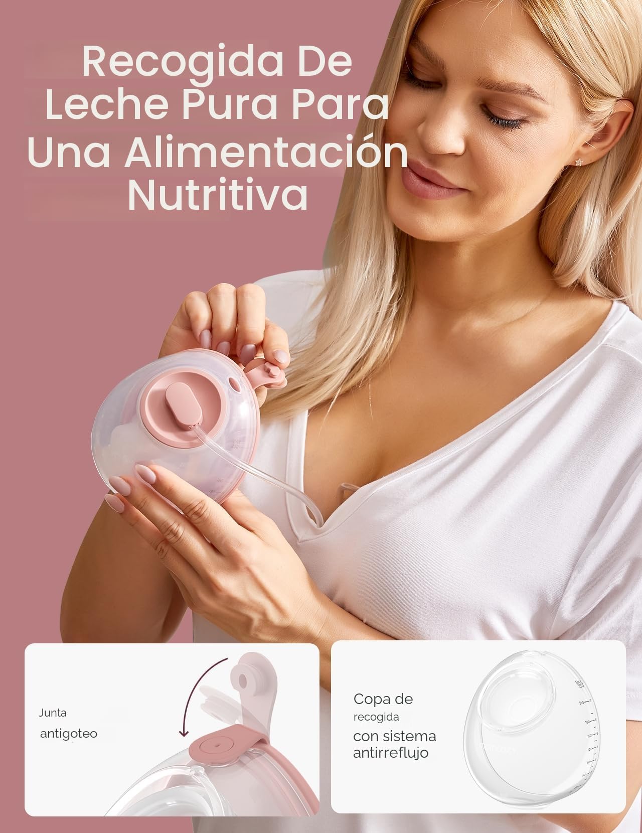 Momcozy V2 Pro Sacaleches Manos Libres, 288 mmHg, 120 g, 45 dB