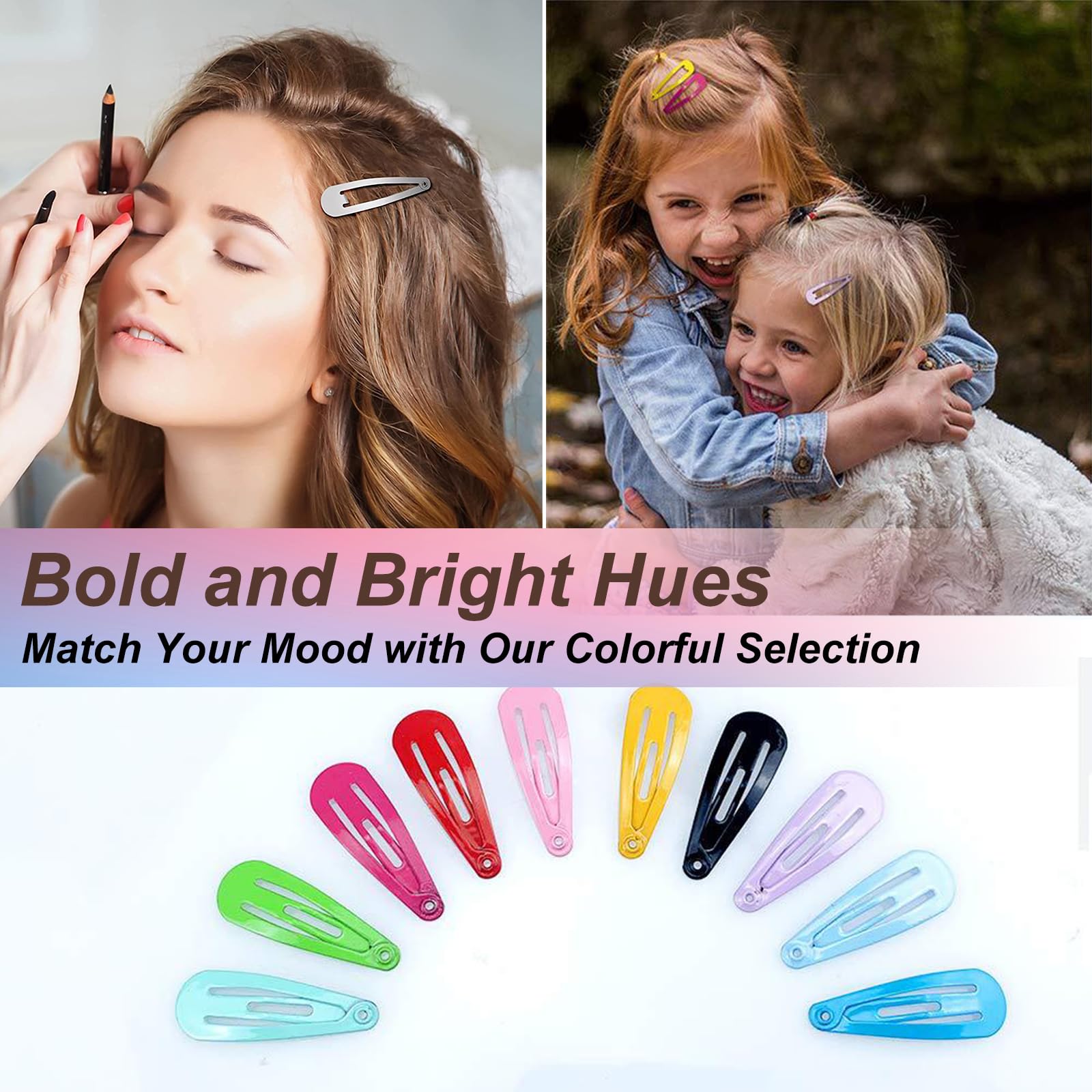 Colourful Candy Curl Hair Clips - 80 Pack, 2 Inch Metal Snap Hair Clips for Girls Baby & Kids - Fun Hair Accessories for Fine Hair - Image 4
