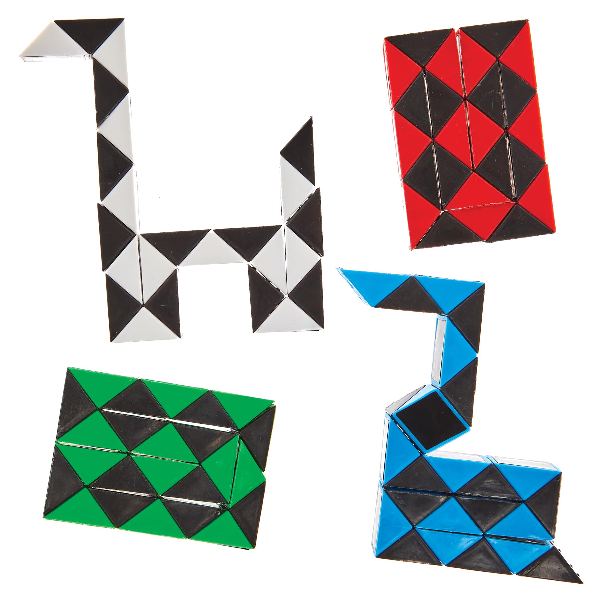 Baker Ross FN228 Snake Puzzle Game - Pack of 4, Entertaining Fidget Toys for Kids Party Bags, Multicolor, 27cm