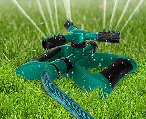 Durable Lawn Sprinkler, Water Sprinklers for Lawn, Garden, Yard, Flower Grass Plant Park, 360 Degree Rotating Sprinkler Irrigation System, Adjustable Spray Angle and Distance -Up to 3600 sq.ft.