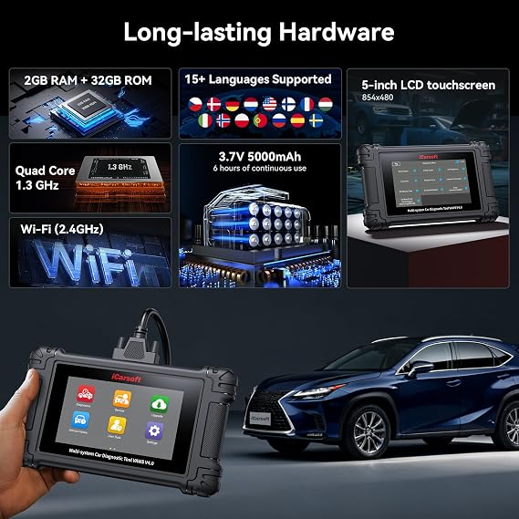 iCarsoft VAWS V4.0 Bidirectional Diagnostic Scan Tool for Most V.A.G Models as VW/Audi/ect and Other 2 Car Make All System OBD2 Scanner Up to 51 Service Live Data Code Reader AUTO VIN Free Update