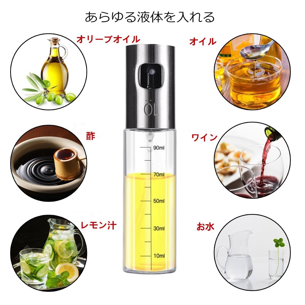 Amazon｜Ookistore オリーブオイルスプレー ミスト 油容器 100ml 油