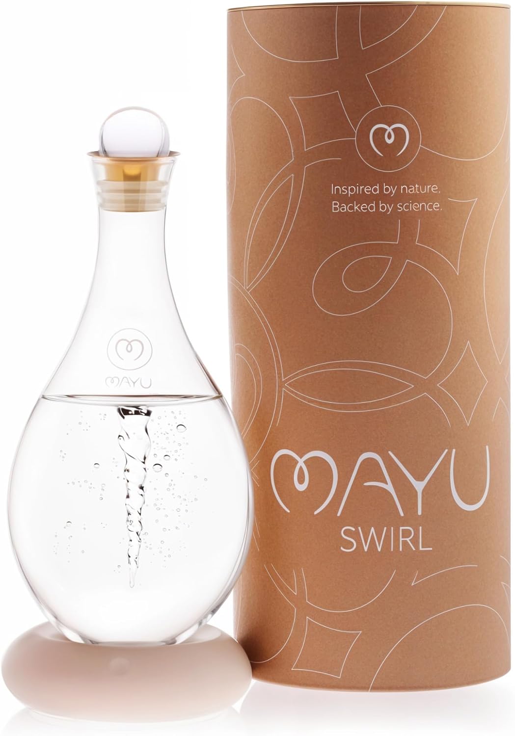 MAYU, Glass Topper Designed for Mayu Swirl Structured Water Carafe, Enhances Aesthetics, Preserves Freshness, Prevents Dust, Grade-A Borosilicate Glass, Dishwasher Safe, Modern Minimalist Design