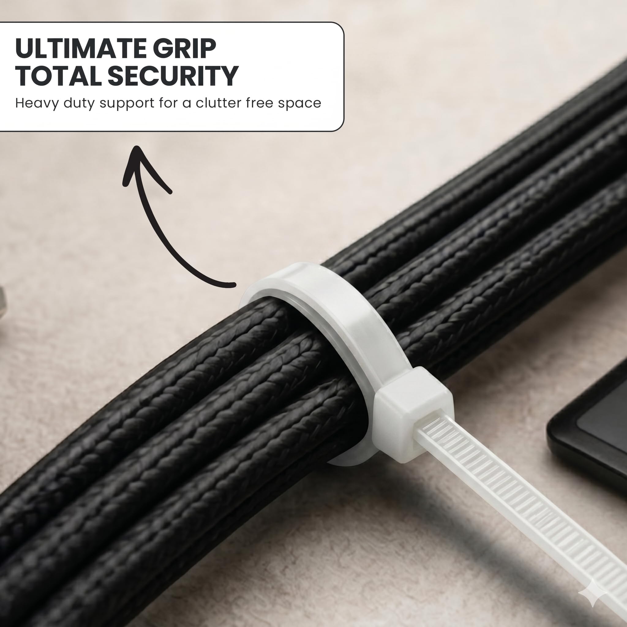 Shivansh Technology Nylon Cable Zip Tie White 6"inch | 150x2.5 mm | 100pcs 3