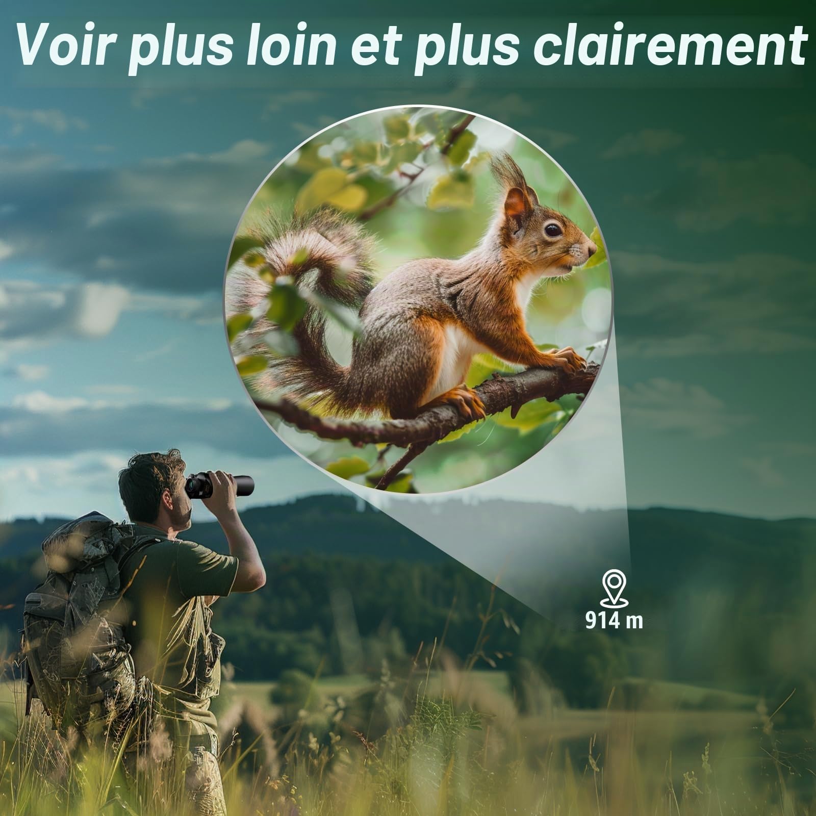 Aurosports Jumelles 20x70 HD Haute Puissance BAK4 Prisme pour Adultes Observation Oiseaux Chasse Voyages