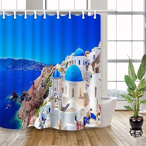 Miniatura 2 de NYMB - Cortina de regadera de poliéster antimoho de 69 x 70 pulgadas - Fantástica cortina de decoración