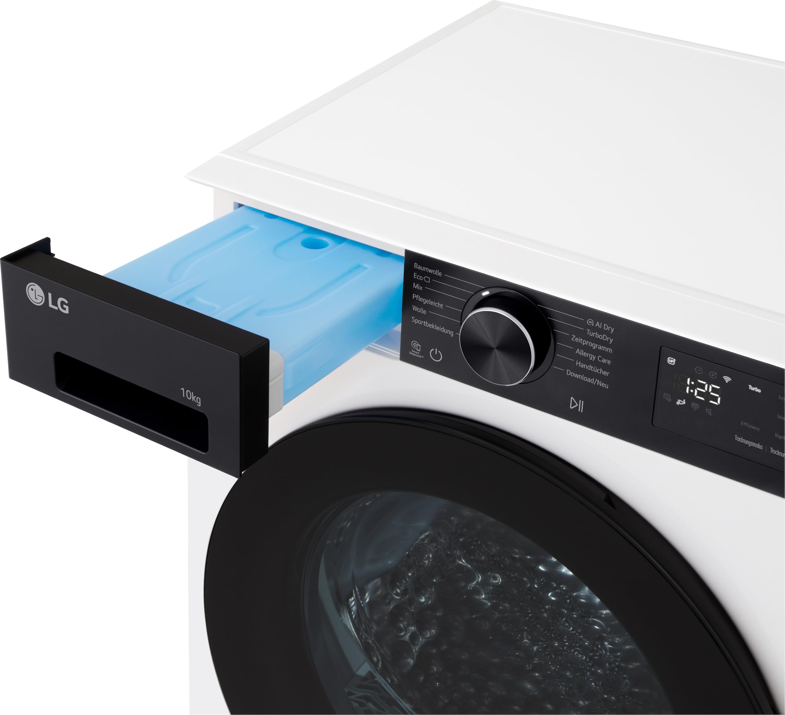 LG RT10X7P Wärmepumpen-Trockner (10 kg, Energieklasse C) mit AI Dry, TurboDry, selbstreinigendem Kondensator und ThinQ, Weiß