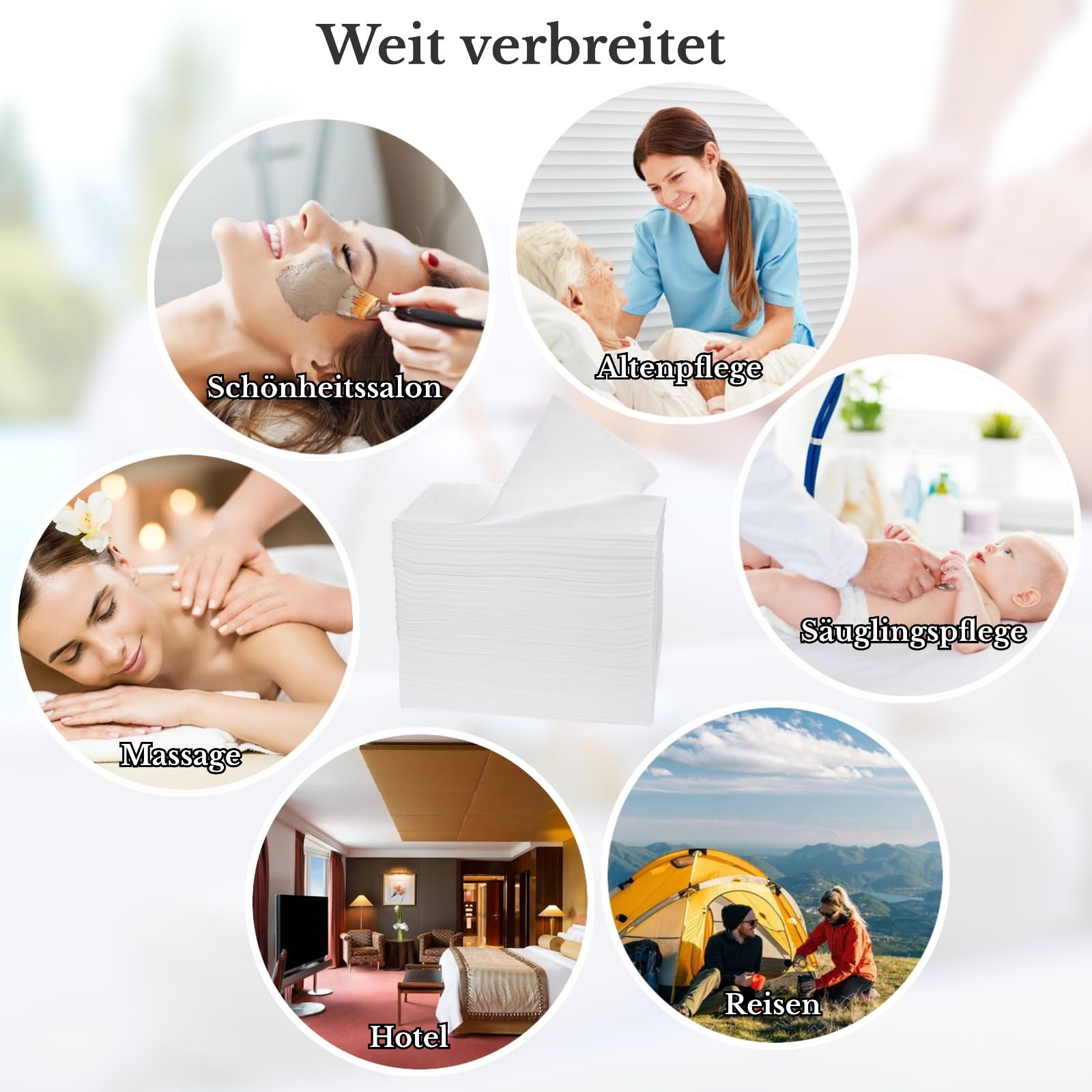 CACAZI 100 Stück Einweg-Bettlaken, Einweg-Massagelaken für Spa- und Massagebetten, weiche Vliesstoff-Schutzbezüge für Massageliegen in Schönheitssalons, Spas, Hotels und Kosmetikstudios, 180 x 80 cm