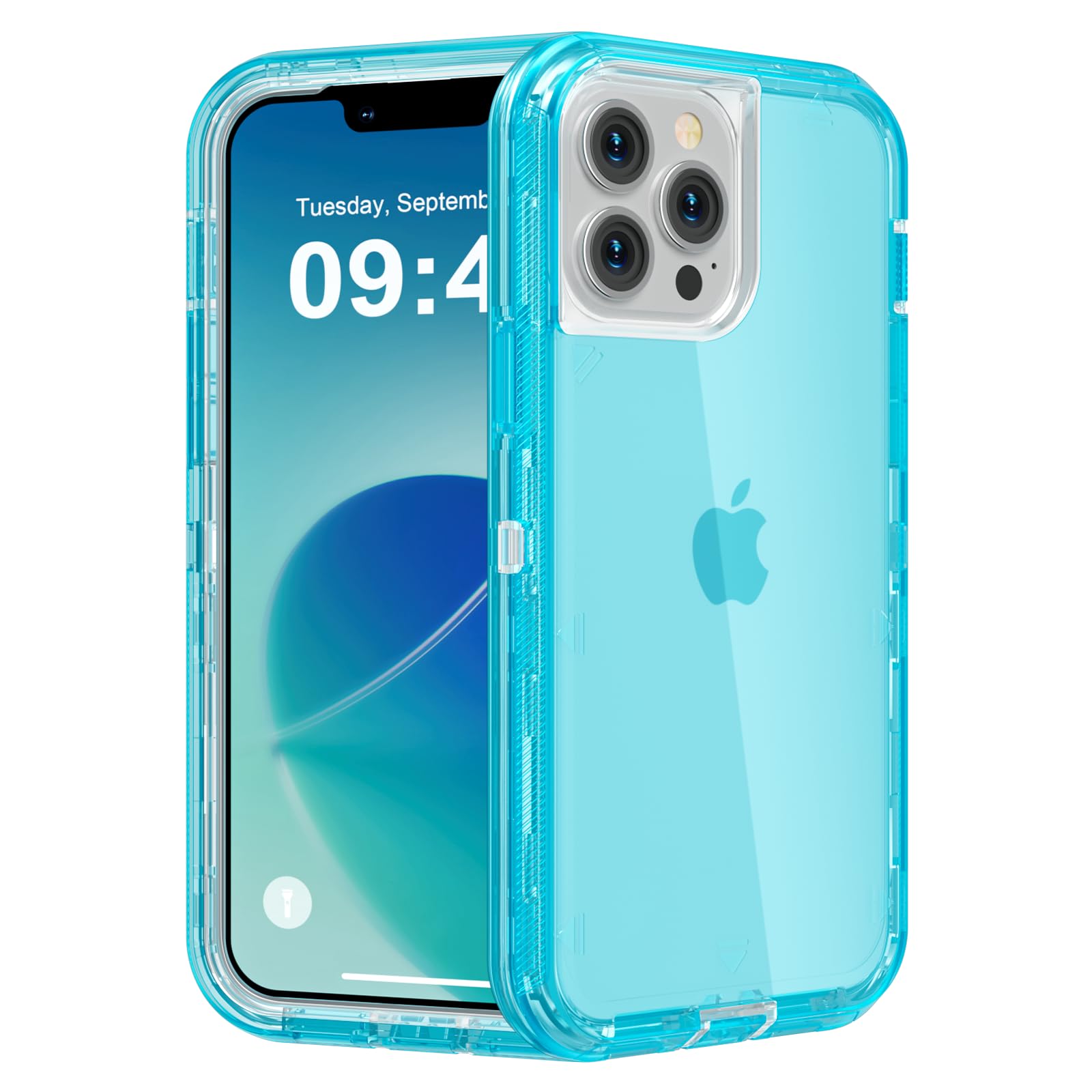 for iPhone 12 Case/iPhone 12 Pro Case, Heavy Duty Shockproof Protection Phone Cases, Anti-Drop, Dual Layer Transparent Protective Cover Compatible with iPhone 12/12 Pro, 6.1'', Blue