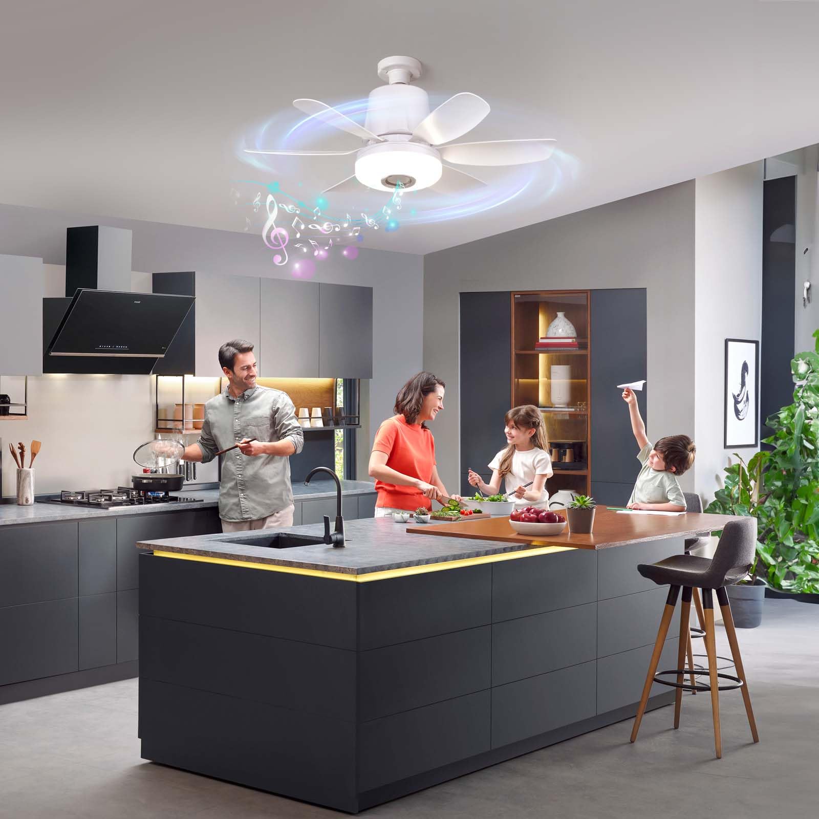 4 in 1 Socket Fan Light with Remote 18 5 inch Small Ceiling Fans with Dimmable Led Light — view 8