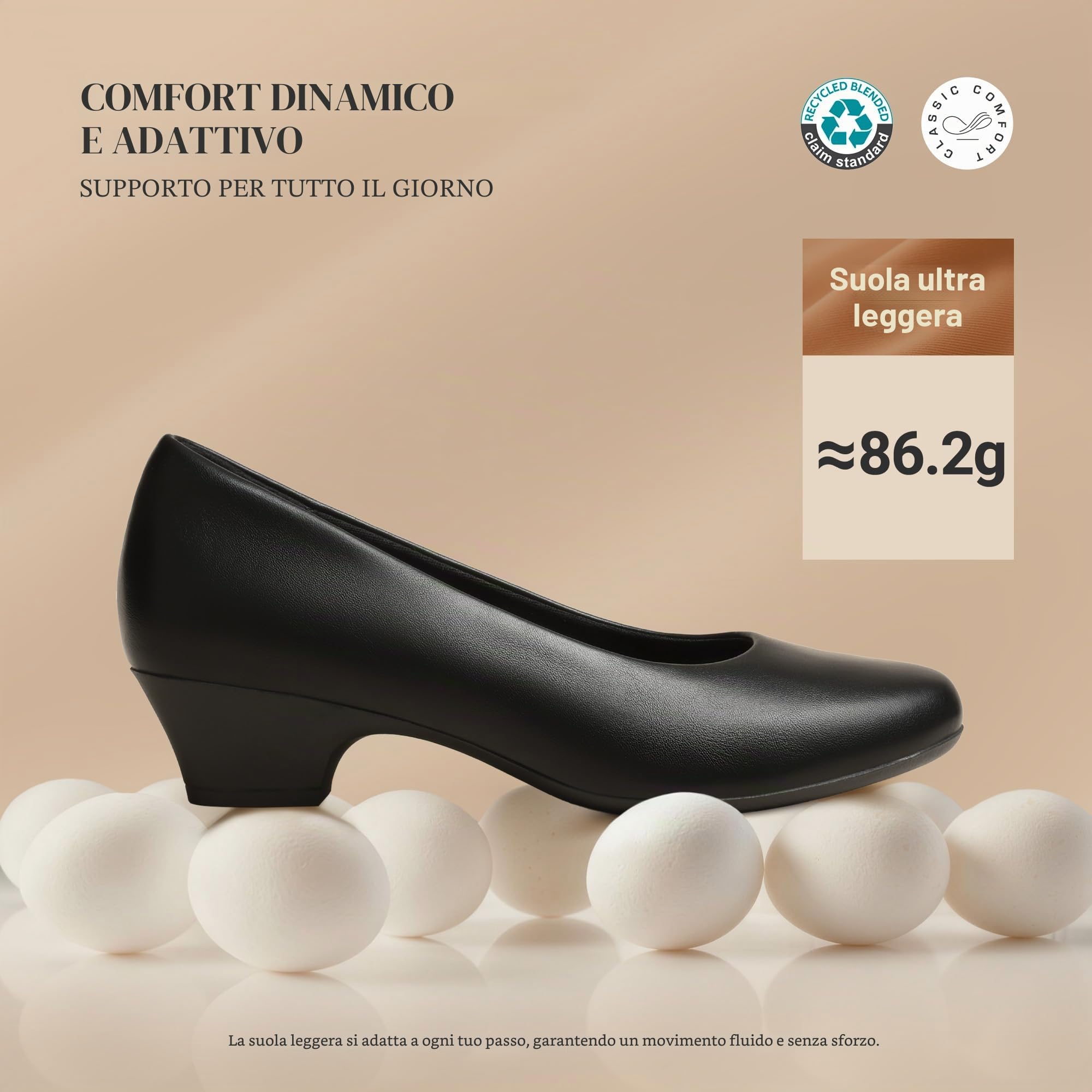 DREAM PAIRS Scarpe Tacco Basso Donna,Nero,39 | Soletta di supporto 3D, tomaia traspirante, tallone imbottito, suola flessibile, eleganti per lavoro.