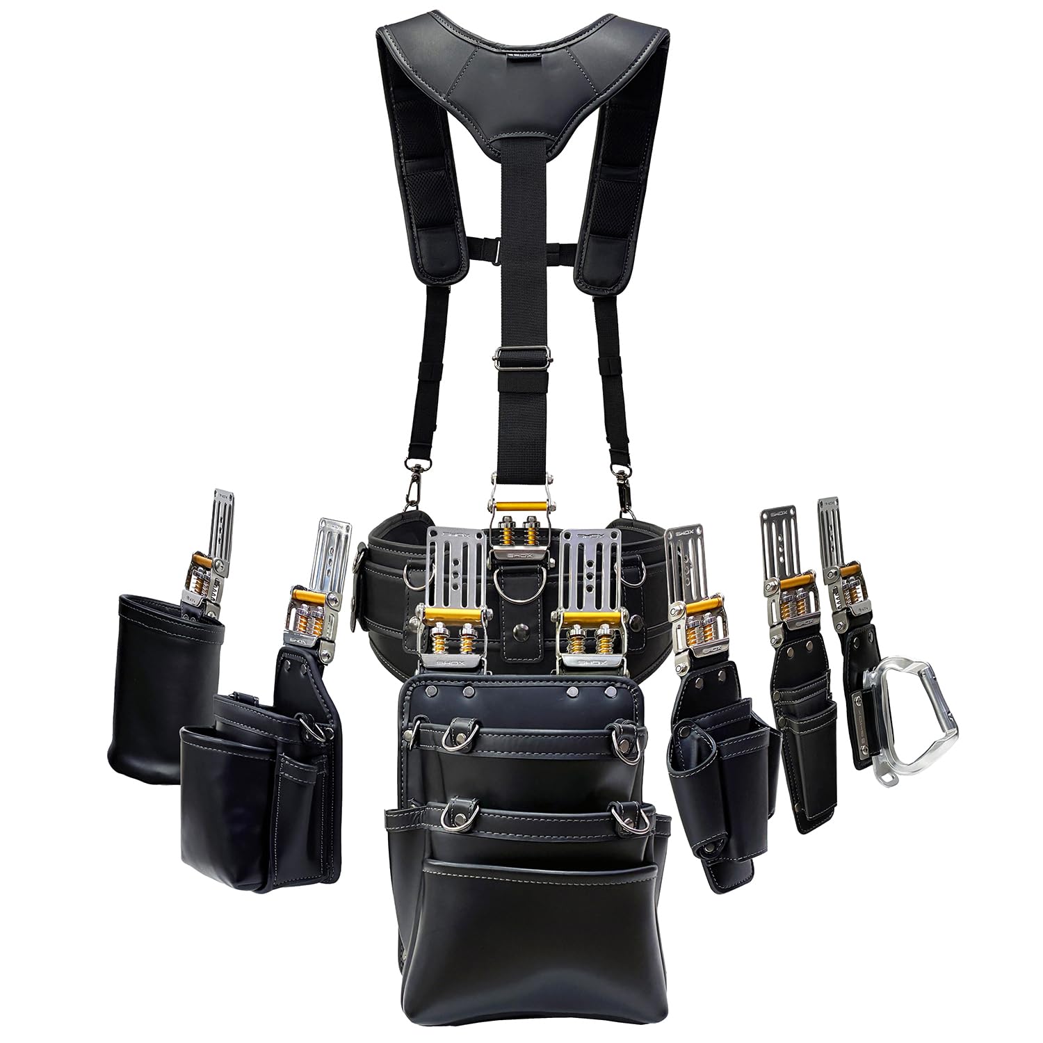 Amazon.co.jp: SHOX(ショックス) 牛本革製腰道具 8点セット ゴールド