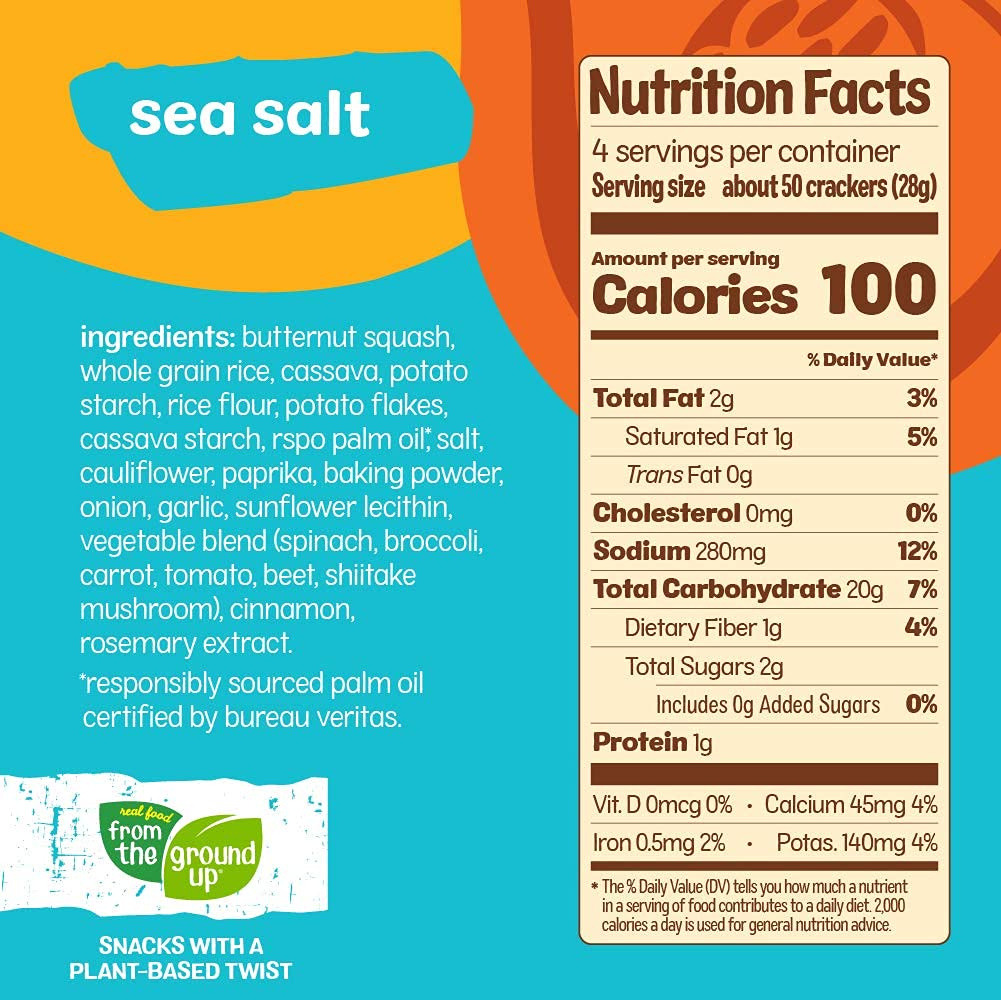 Buy Real Food From The Ground Up Cauliflower And Butternut Squash Crackers 6 Pack Sea Salt Butternut Squash Online In Turkey B07vdmh9rr