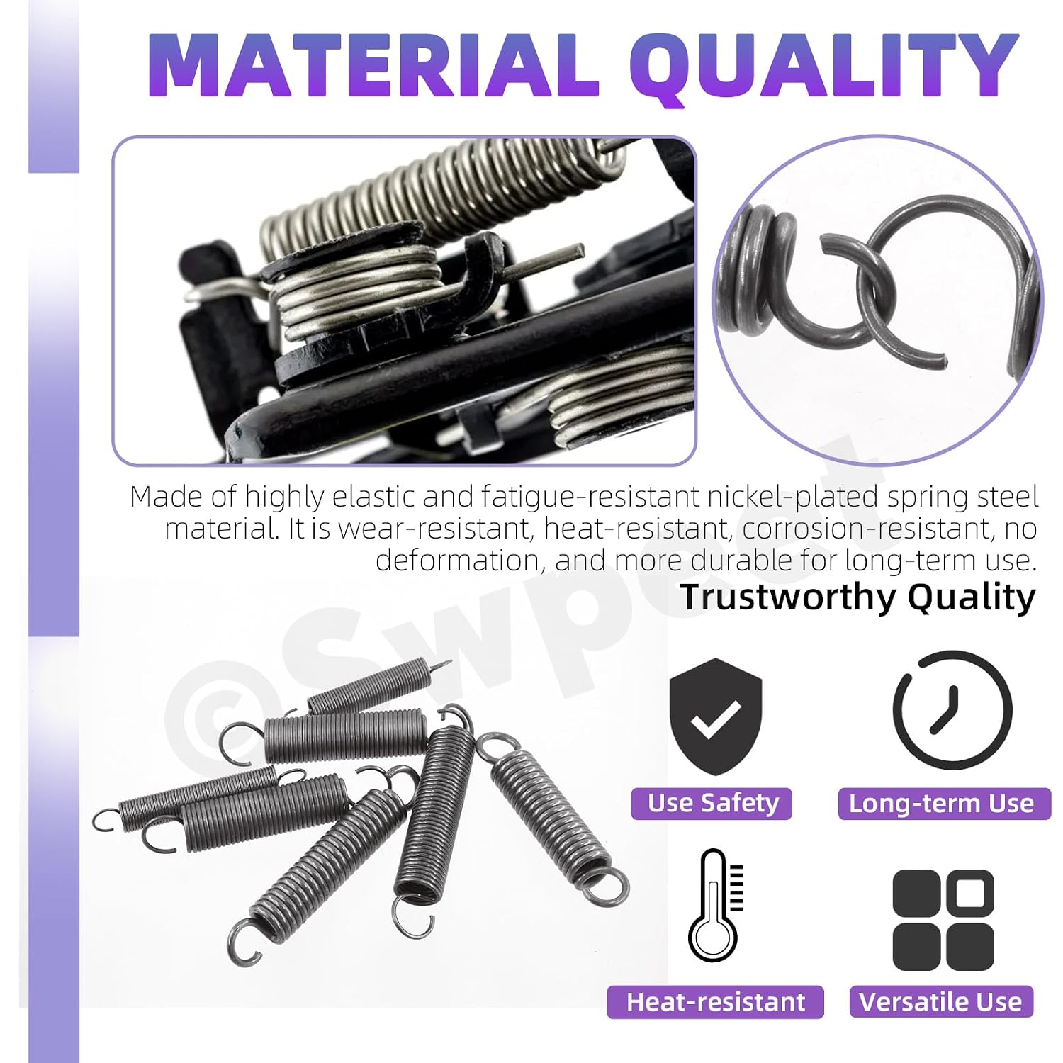 Swpeet 36Pcs 12 Different Sizes Carbon Steel Extension Spring Assortment Kit, Extended Tension Spring Wire Dia 0.039" 0.059" 0.078" 0.1", OD 0.39" 0.59" 0.78", Length 1.18" 1.57" 1.96" 2.36"