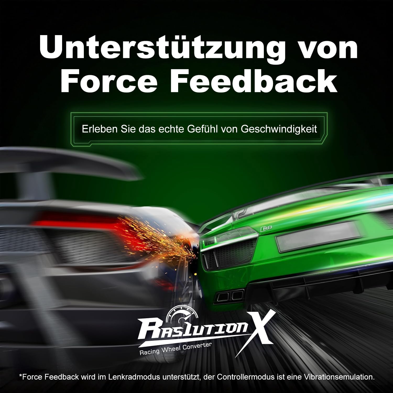 Mcbazel Brook Ras1ution X Racing Wheel Converter für Xbox Series X|S, Xbox One, Xbox 360 – Force Feedback, App-Anpassung