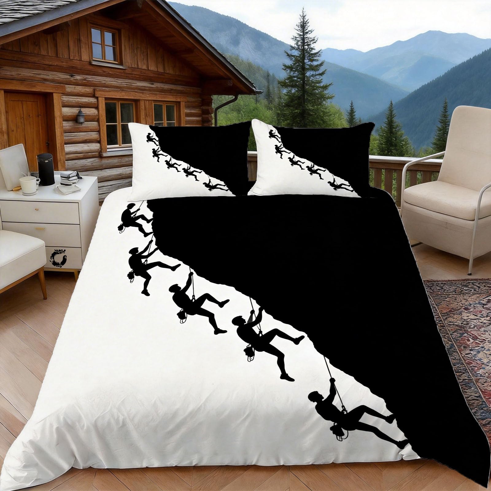 Parure de lit escalade 140x200 avec fermeture éclair pratique en microfibre douce