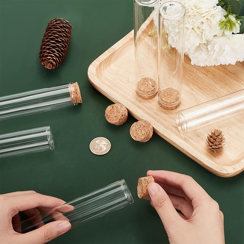 20 stuks reageerbuisjes met kurk, reageerbuisglas, transparant, 16 x 100 mm, reageerbuisjes voor bloemen, bruiloften, badzoutsnoepjes, laboratoriumtafel, woondecoratie