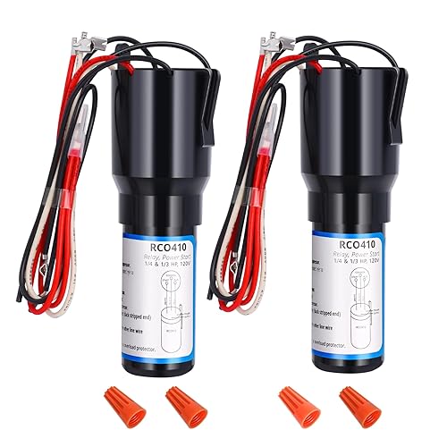RCO410 Kit de condensador de arranque duro 3 en 1, compatible con refrigeradores y congeladores, 14-13 H.P. 115VAC (2 piezas)