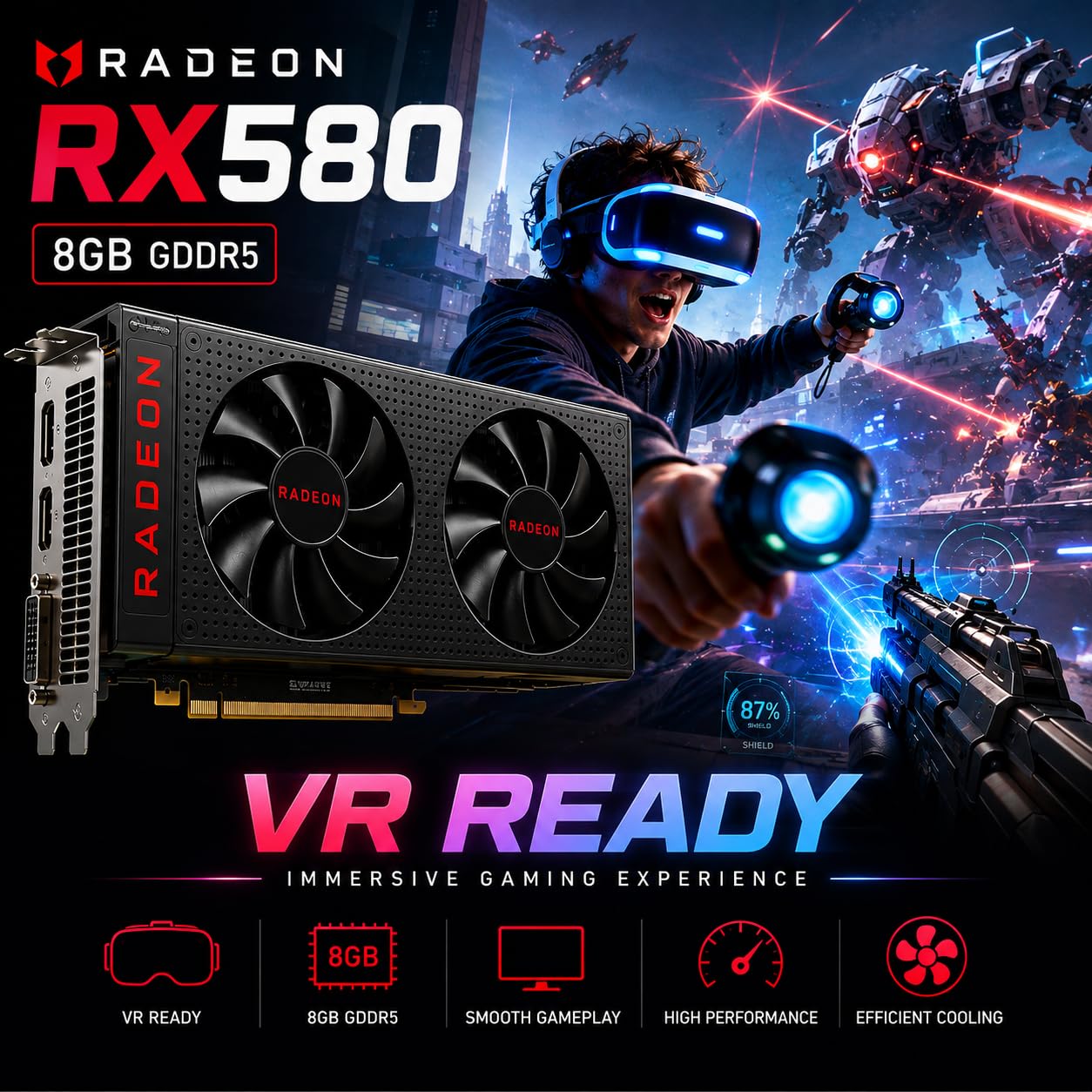 Evounic Gaming Desktop PC - 12 Core & RX580 -4