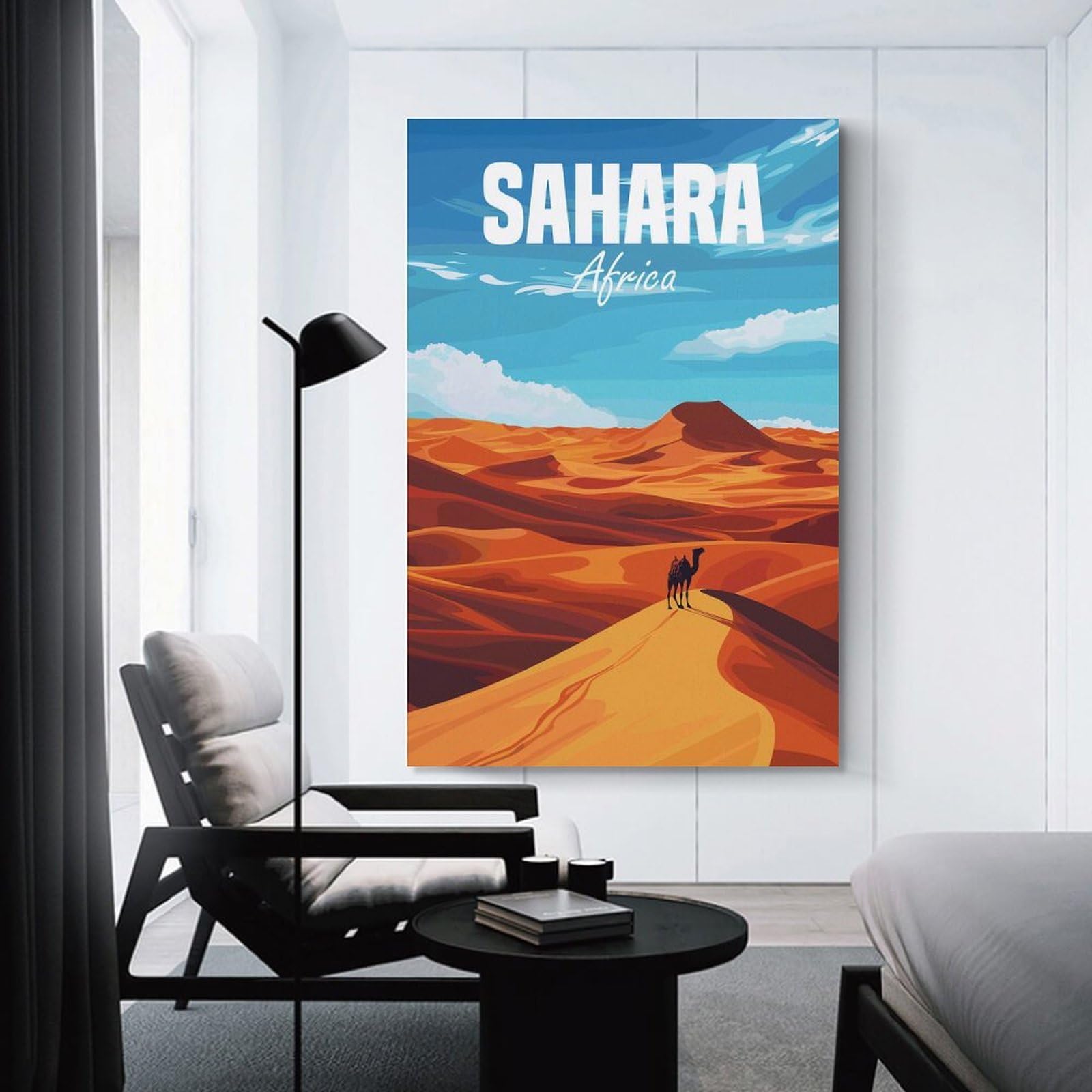 Junmoney Canvas Art Print Sahara Africa Desert, 08x12inch(20x30cm), for Gallery Wall Decor And Room Displays, Wall Decor Suited to Curated Displays