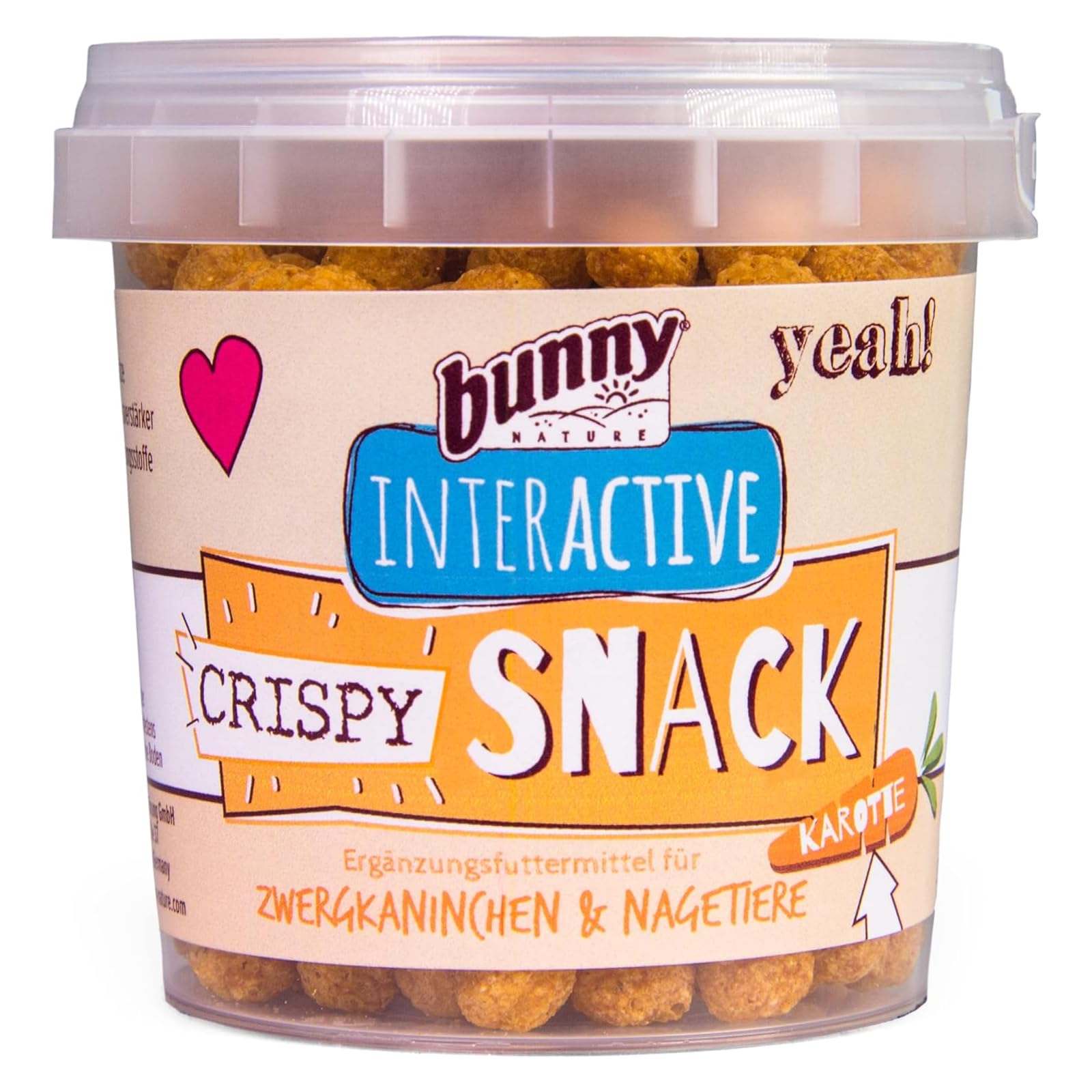 Snack Per Conigli Click & Snack - Carote Naturali In Forma Di Cuore, 25g - Premio Delizioso Per Animali