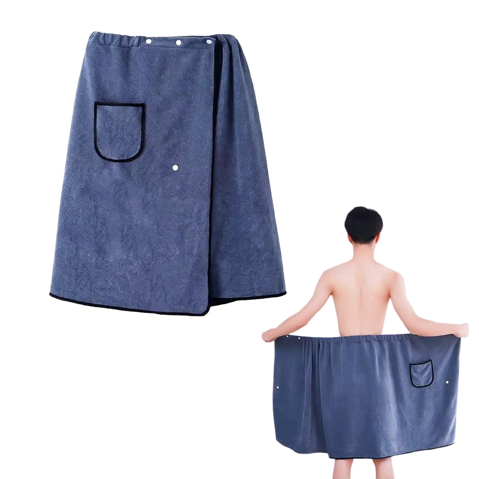 Asciugamano Sauna Uomo Kilt Sauna Uomo Con Asciugamano - Set Regolabile, Asciugatura Rapida Kilt Tasche Uomo Nuoto Surf