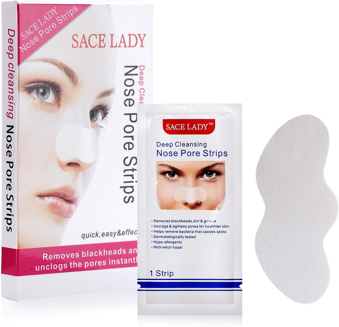 Blackhead Pore Strips, 14Pcs Deep Cleansing Nose Strips for Blackhead Removal, with Instant Pores Unclogging, Oil-Free, Non-Comedogenic(14 Patches)