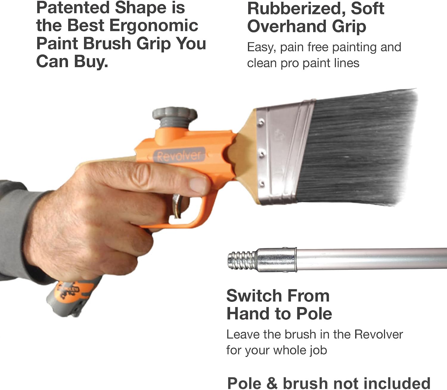 Revolver Pro by McCauley Tools Paint Brush Extender for Painting high Areas Safe, Fast and Easy, by Hand or with a Pole