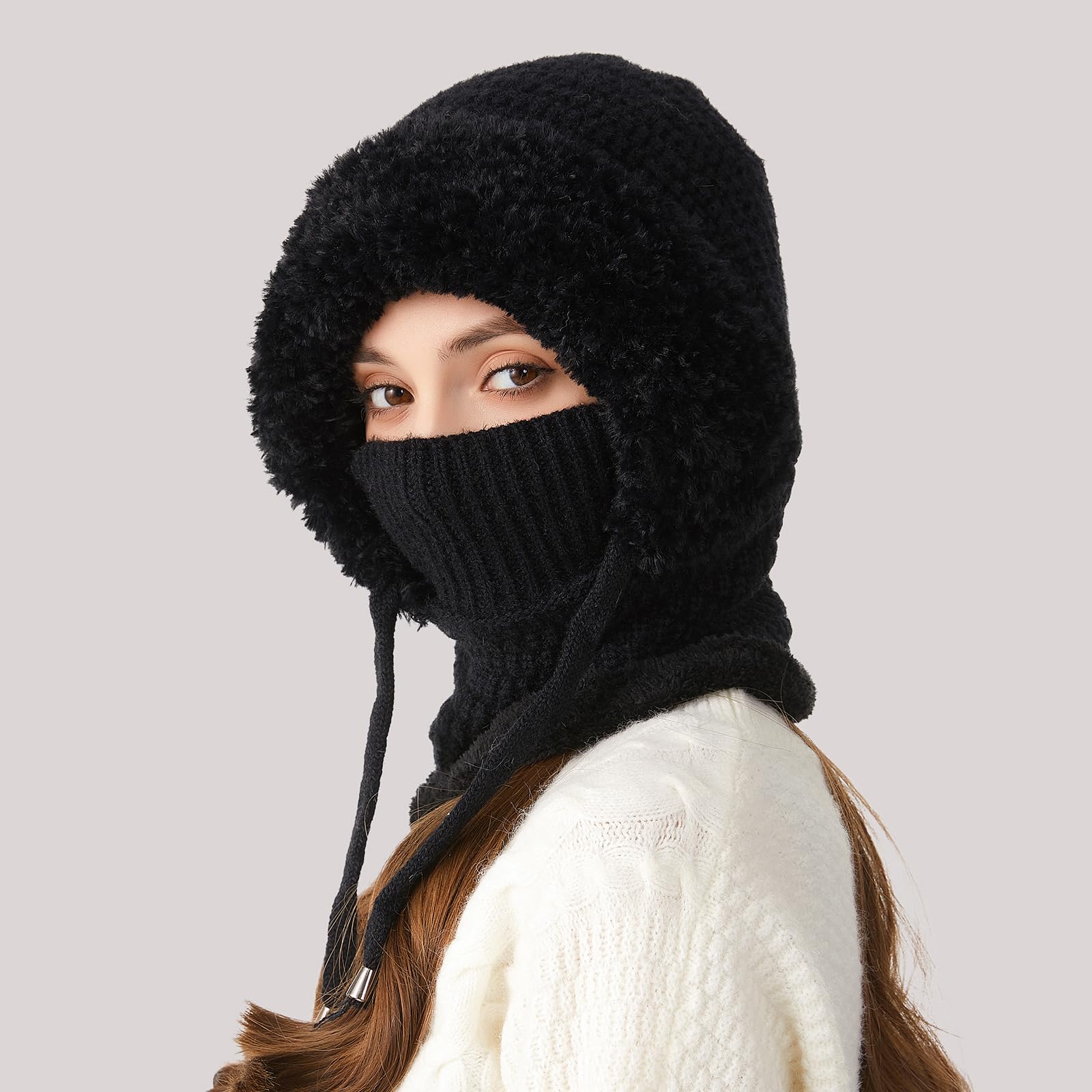 TAGVO Pasamontañas Invierno para Mujer, Pasamontañas Termico Capucha Polar Balaclava Multifuncional para Clima Frío Esquí al Aire Libre Montaña Senderismo