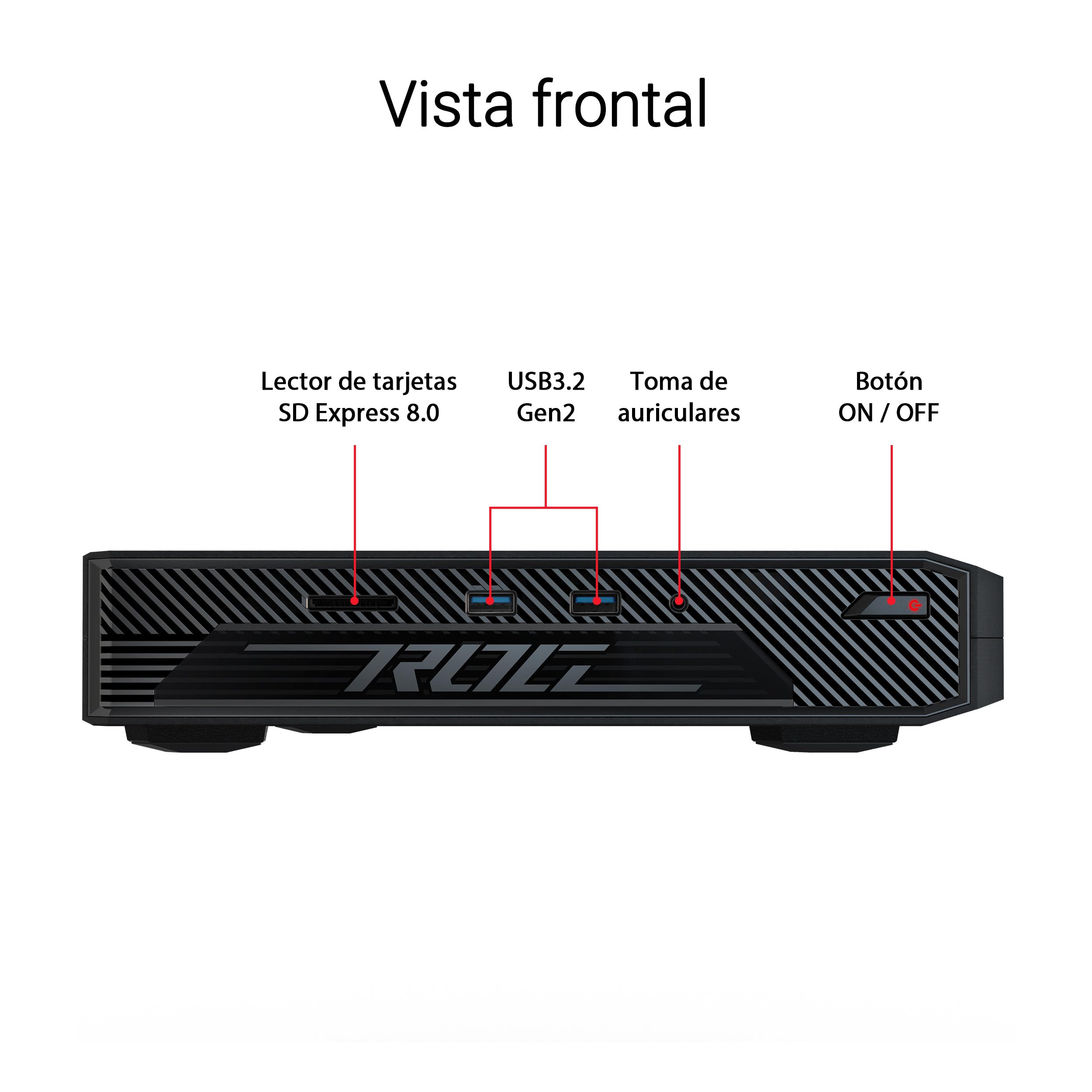 ASUS ROG NUC - Ordenador de sobremesa (Intel Core Ultra 7 155H, GeForce RTX4060, 16GB RAM DDR5, 512GB SSD, Windows 11 Home, Incluye Cable de alimentación)