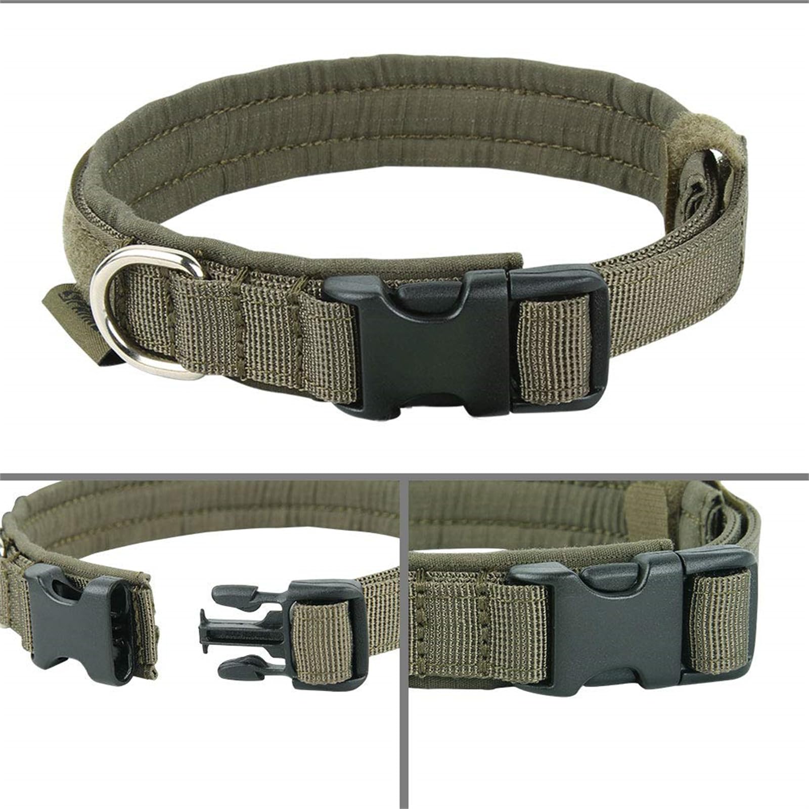 EXCELLENT ELITE SPANKER K9 Tactische hondenhalsband, verstelbaar, nylon, robuust, met handvat, coyote-L