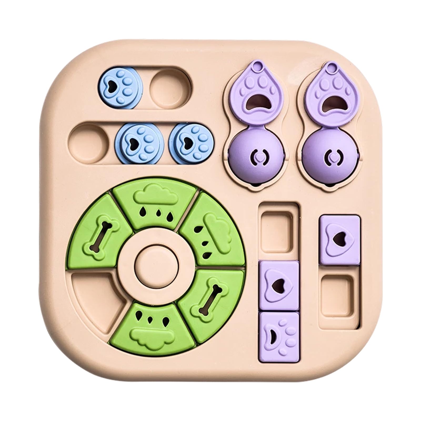 Jouet puzzle pour chien - Jeu de réflexion interactif - Cachette à friandises - Jaune