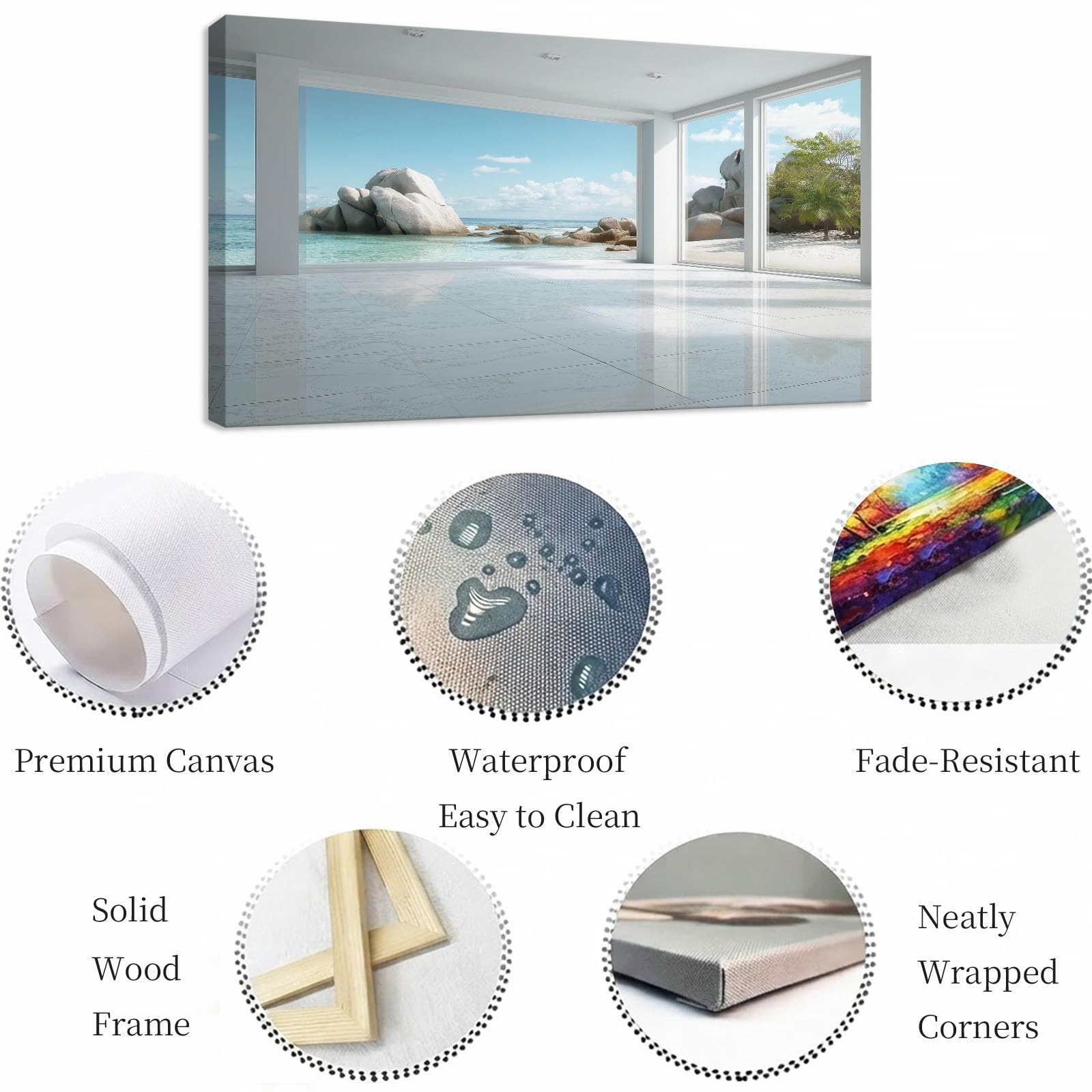 3D Modern Stadt Skyline Fensterblick - Quadro decorativo da parete, 120 x