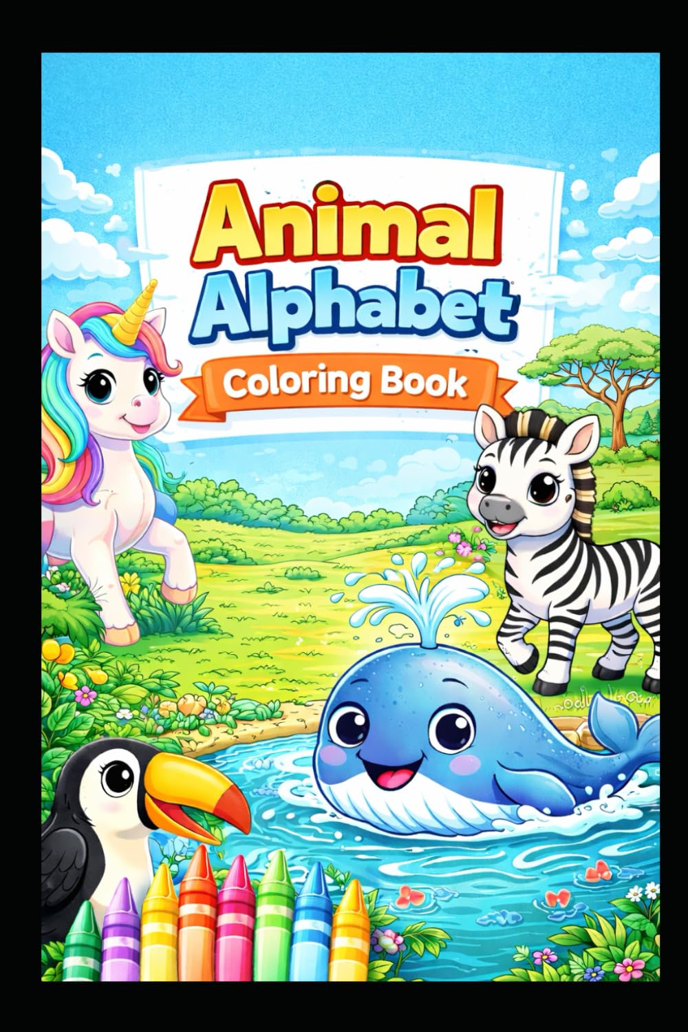 Animal Alphabet Coloring Book for Kids Ages 3-6: A to Z ABC Letter Coloring Pages with Cute Animals