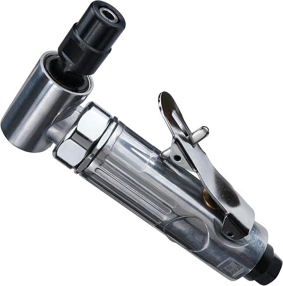 1/4-Inch Angle Air Die Grinder, 90 Angled Pneumatic Die Grinder, 20000 RPM Mini Air Grinder, Compact Polished Color Pneumatic Grinder for Grinding, Cutting & Polishing