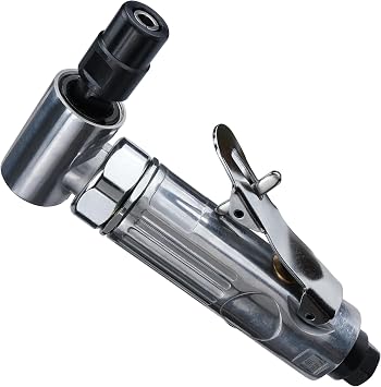 1/4-Inch Angle Air Die Grinder, 90 Angled Pneumatic Die Grinder, 20000 RPM Mini Air Grinder, Compact Polished Color Pneumatic Grinder for Grinding, Cutting & Polishing