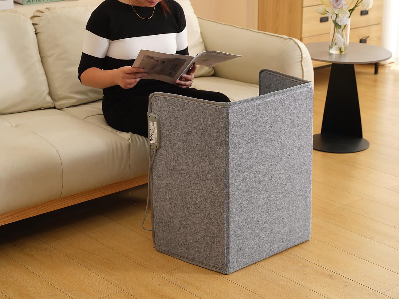Sichler Haushaltsgeräte Heizteppich: Faltbares 2in1-Infrarot-Heizpanel mit Fußmatte, 65 °C, 3 Heizstufen (Schreibtischheizung, Fußheizung, Heiz)