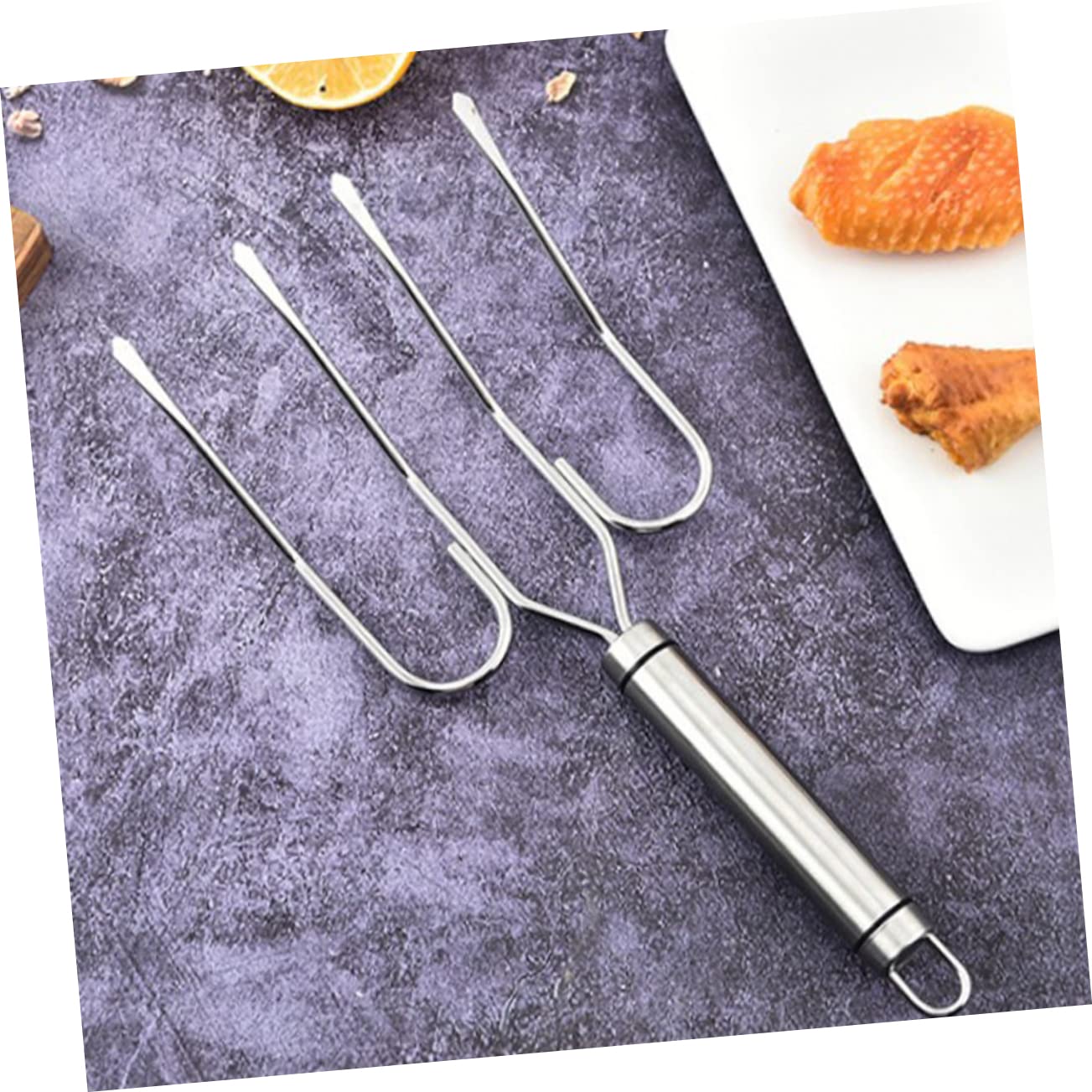HAKIDZEL Multi-functional Stainless Steel Turkey Lifter Fork for Bbq Outdoor Cooking and Thanksgiving Roasting Poultry and Meat Handler Tool